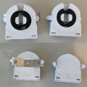 Chân máng đèn xương cá T8 G13 / Đầu đèn cho máng âm trần